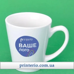 Чашка конусная для сублимации Sublime Latte маленькая с лого белая 350 мл
